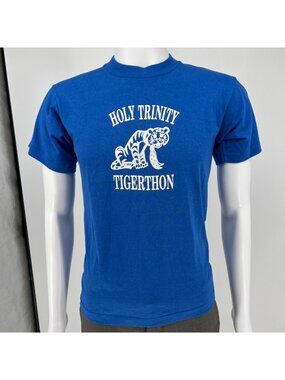 Vintage 1980s/1990s Screen Stars Best Blue Holy Trinity Tigerthon T-Shirt (S)